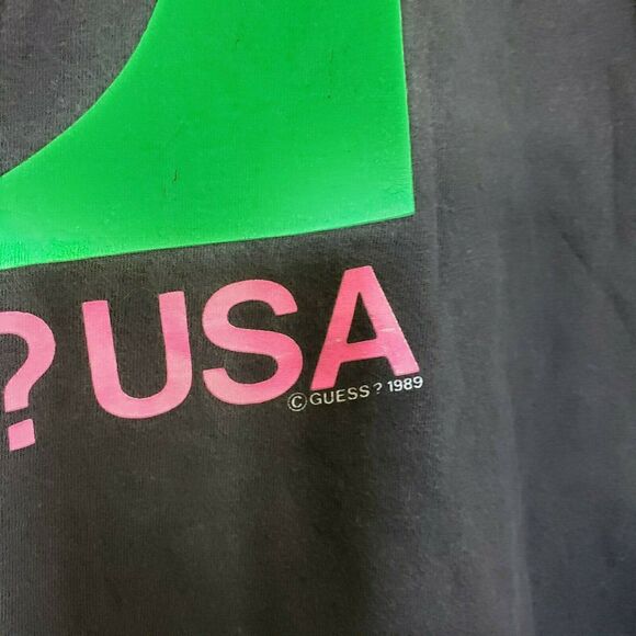 Vintage 1989 GUESS? USA Graphic T shirt Men's Single Stitch - Picture 4 of 7